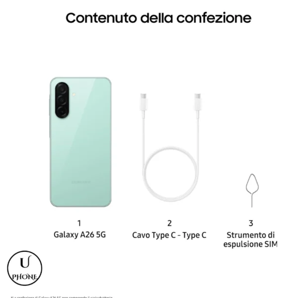 Samsung A26 5G Verde Menta 6GB 128GB nuovo con garanzia
