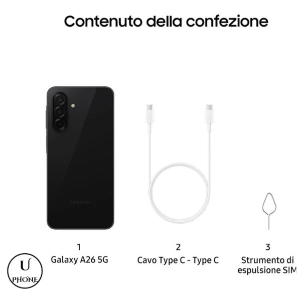 Samsung A26 5G nero 6GB 128GB nuovo con garanzia