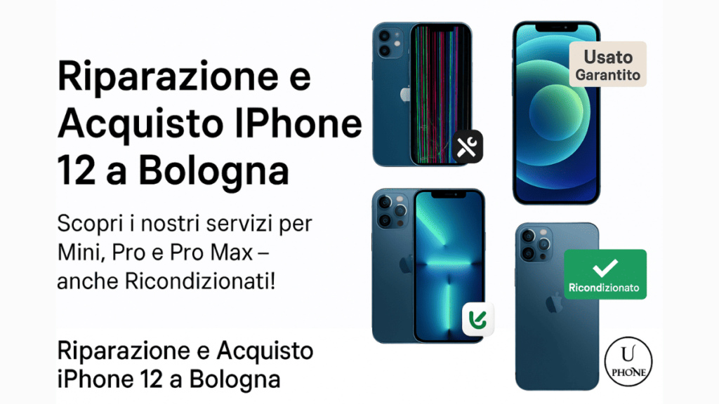 Riparazione e acquisto iPhone 12 a Bologna – modelli Mini, Pro e Pro Max disponibili anche ricondizionati da UPhone