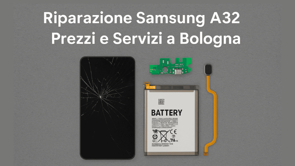 Riparazione Samsung A32 a Bologna con schermo rotto e telefono riparato