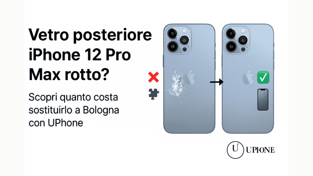 Riparazione vetro posteriore iPhone 12 Pro Max rotto – UPhone Bologna