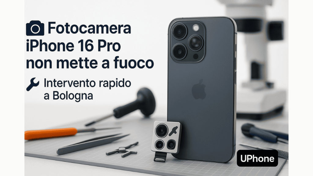 Fotocamera iPhone 16 Pro non mette a fuoco: sostituzione modulo a Bologna