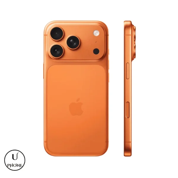 Apple iPhone 17 Pro Max Arancione Cosmico Bologna - retro e lato