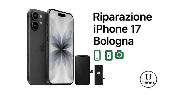 Riparazione iPhone 17 Bologna con schermo rotto e sostituzione batteria