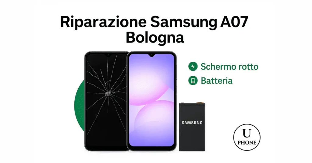 Riparazione Samsung A07 Bologna – Schermo rotto e batteria