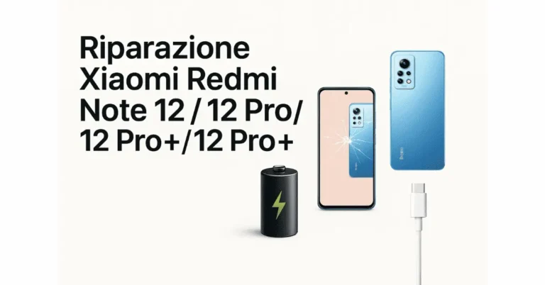 Riparazione Xiaomi Redmi Note 12, 12 Pro e 12 Pro+ a Bologna con sostituzione display rotto, batteria e porta USB-C presso UPhone.
