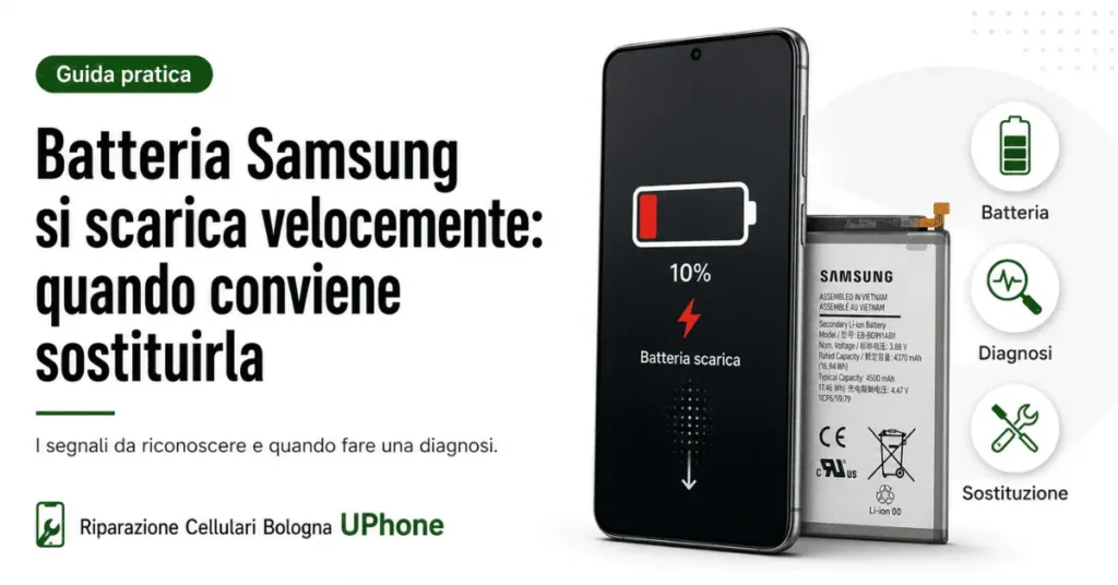 Batteria Samsung si scarica velocemente: guida per capire quando conviene sostituirla a Bologna