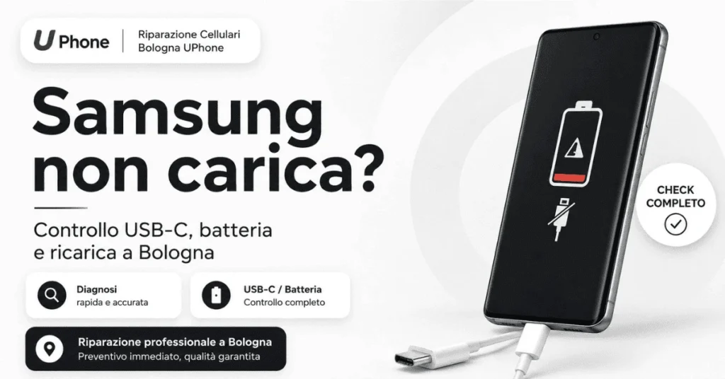 Samsung non carica con controllo USB-C, batteria e ricarica a Bologna da UPhone
