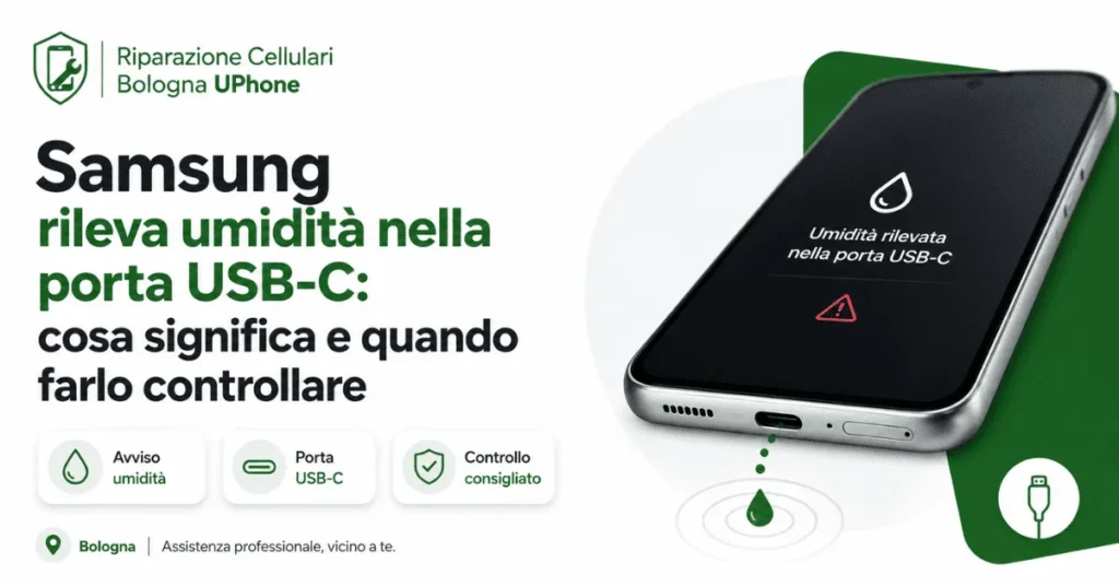Samsung rileva umidità nella porta USB-C: guida per capire cosa significa e quando farlo controllare a Bologna