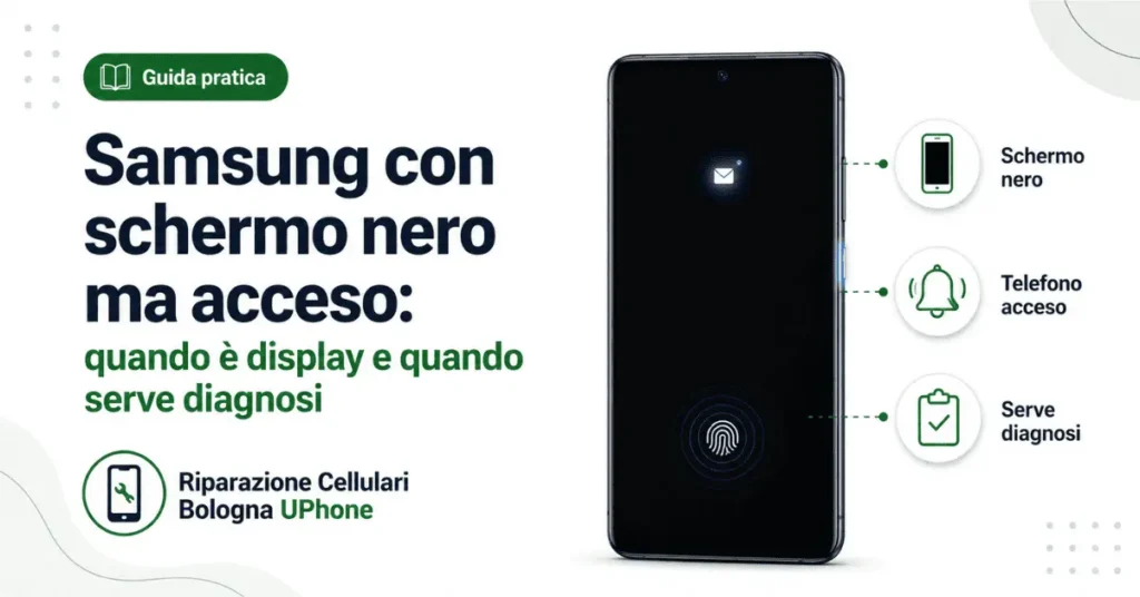 Samsung con schermo nero ma acceso: guida per capire se il problema è il display o se serve diagnosi a Bologna