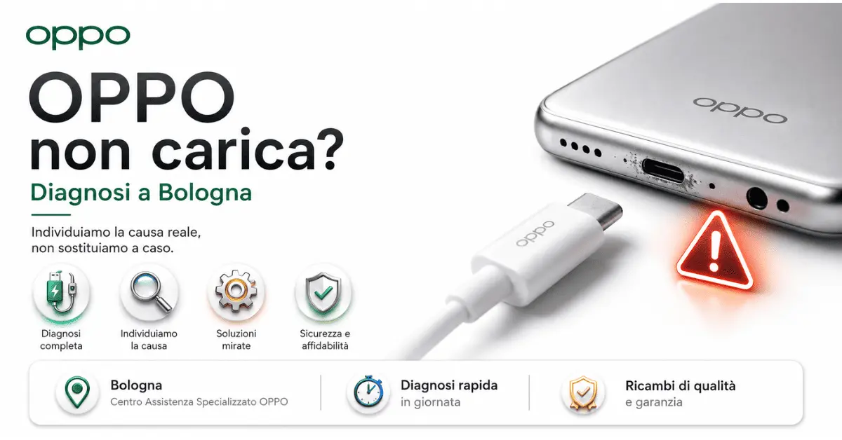 Diagnosi OPPO che non carica presso Riparazione Cellulari Bologna UPhone