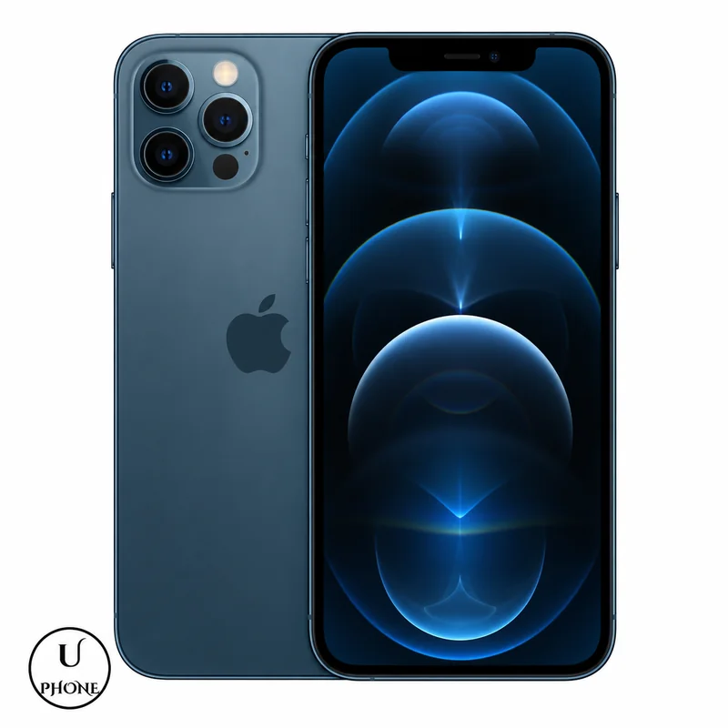 iPhone 12 Pro 128GB Blu Pacifico ricondizionato, vista frontale e posteriore – UPhone Bologna