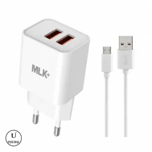 Caricatore Doppia USB MLK+ CHST590V Bianco – Caricatore e cavo Micro-USB – UPhone Bologna