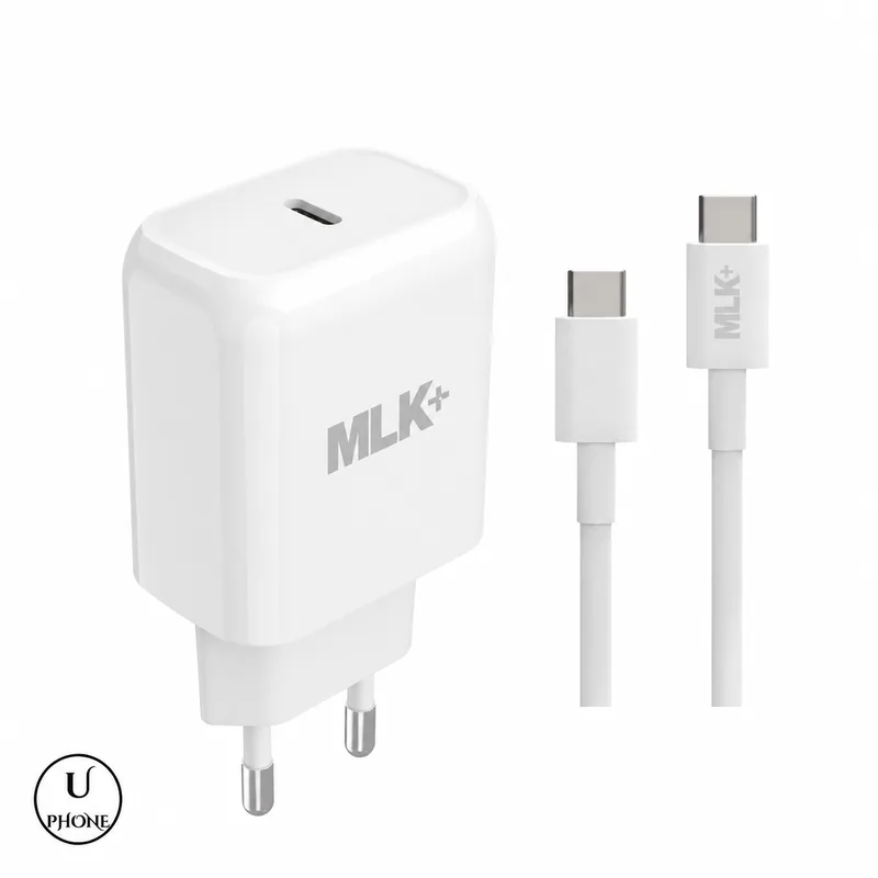 Caricatore USB-C PD PPS 25W MLK+ CHST777 Bianco – Caricatore e cavo incluso – UPhone Bologna