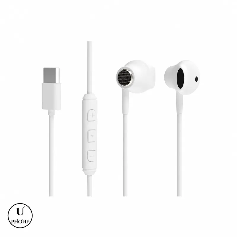 Auricolari USB-C MLK+ EPML618 Bianco – Auricolari e comandi sul cavo – UPhone Bologna