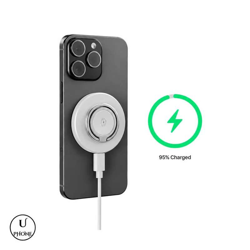 Caricatore wireless MLK+ WL32 Bianco – Aggancio magnetico sul telefono – UPhone Bologna