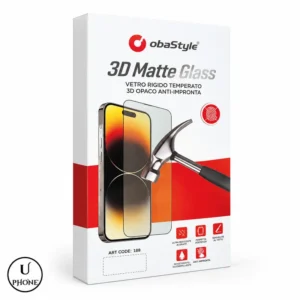 Confezione 3D Matte Glass con logo UPhone Bologna