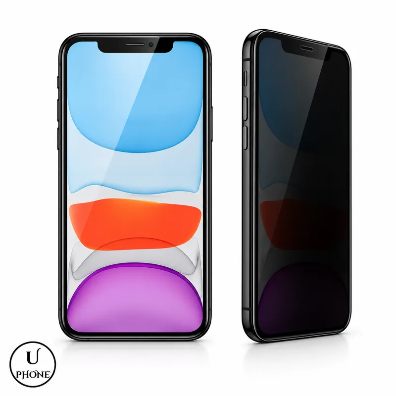 Illustrazione della visibilità frontale e laterale con vetro privacy – UPhone Bologna